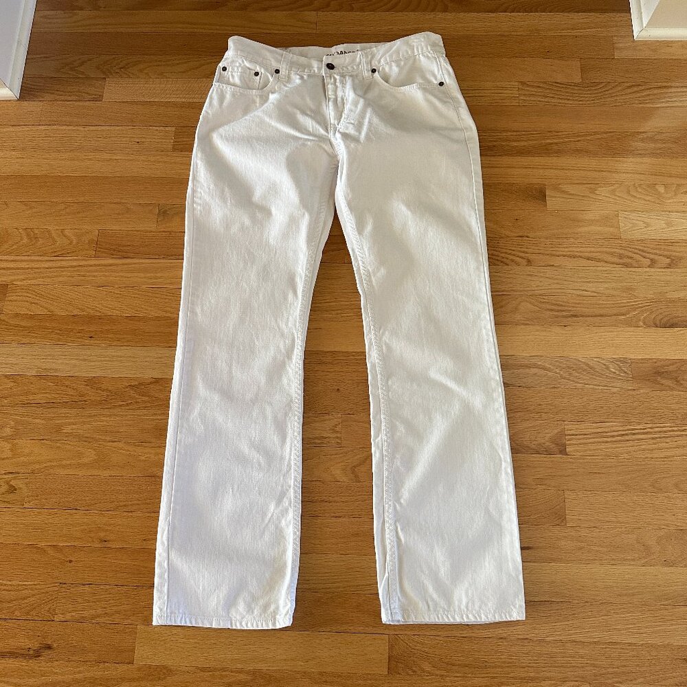 Flypaper Mens Straight Leg White Jeans Size 34X L34